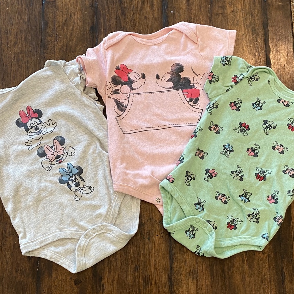 🩷 Disney Baby BUNDLE - Pink, Gray, Green Minnie Mickey Mouse 💗